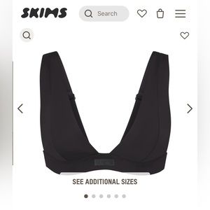 Skims Plunge Bikini Top in Onyx, Size Large